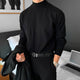 Plain mock neck sweater with long sleeves and ribbed trims