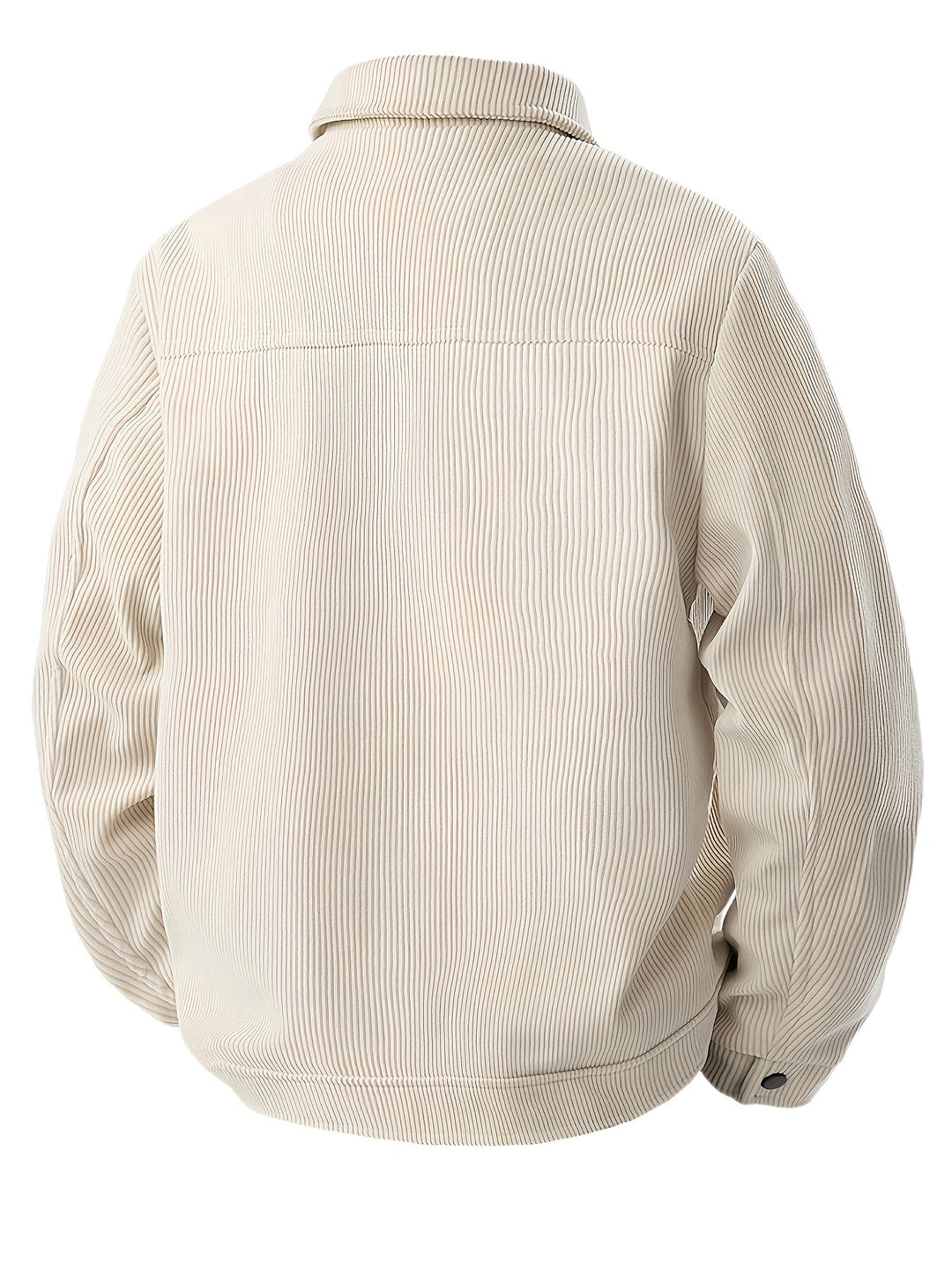 Men's corduroy utility jacket with pointed collar, button fastening and multiple pockets
