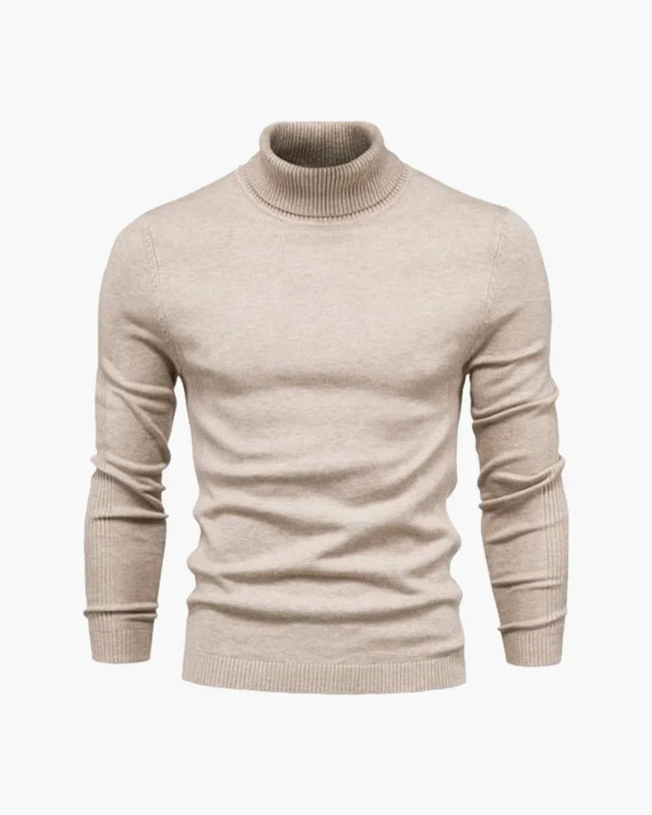 Men's long-sleeve ribbed turtleneck jumper in multiple colours