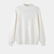 Plain mock neck sweater with long sleeves and ribbed trims