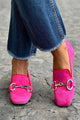Women's square-toe loafers with metal bit detail
