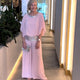 Women's Two-Piece Set — Wide-Sleeve Top & Wide-Leg Trousers