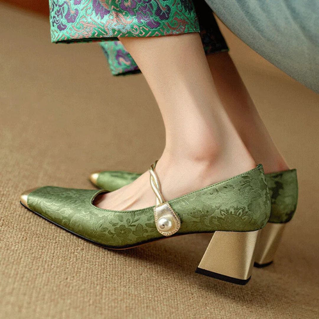 Isabella | Women's Gold Heels - Image 2