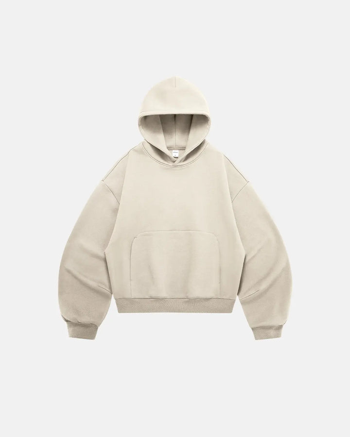 Unisex boxy fit pullover hoodie with hood and kangaroo pocket