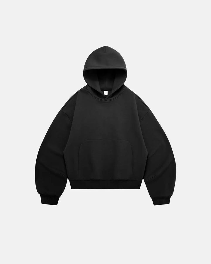 Unisex boxy fit pullover hoodie with hood and kangaroo pocket