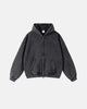 Washed unisex zip-up hoodie with hood and kangaroo pockets