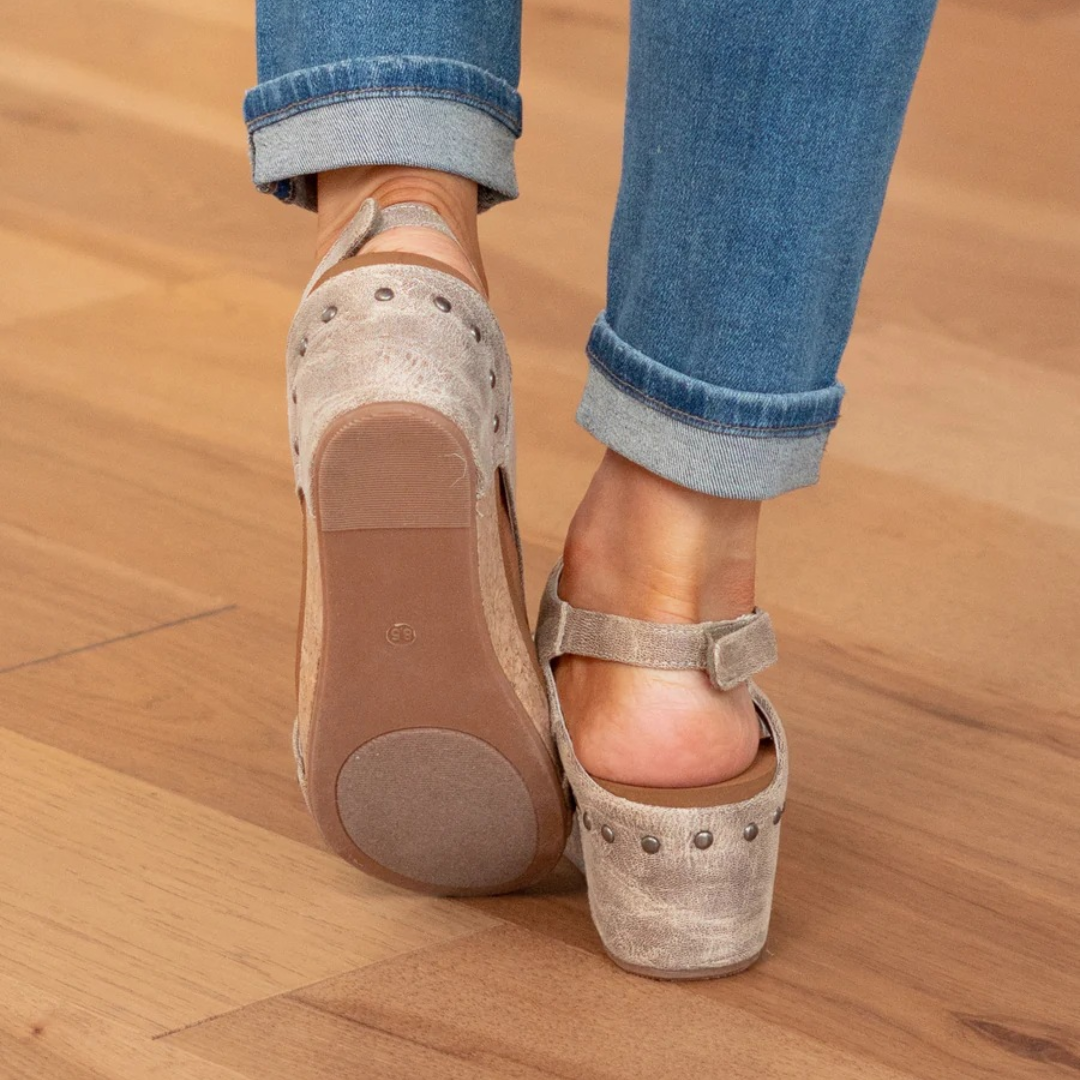 Linda | Suede Wedge Sandals - Image 3