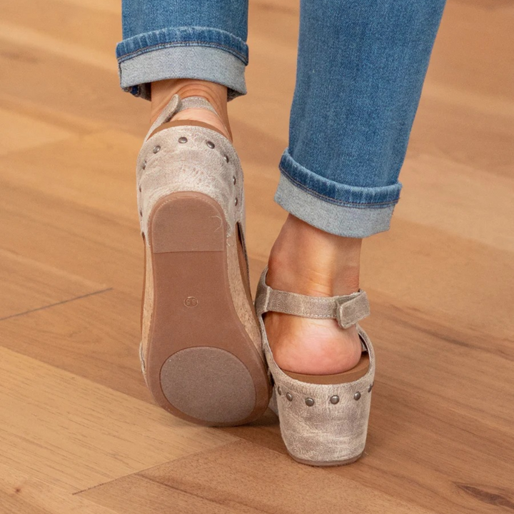 Linda | Suede Wedge Sandals - Image 3