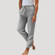 Women's straight leg trousers with elastic drawstring waist