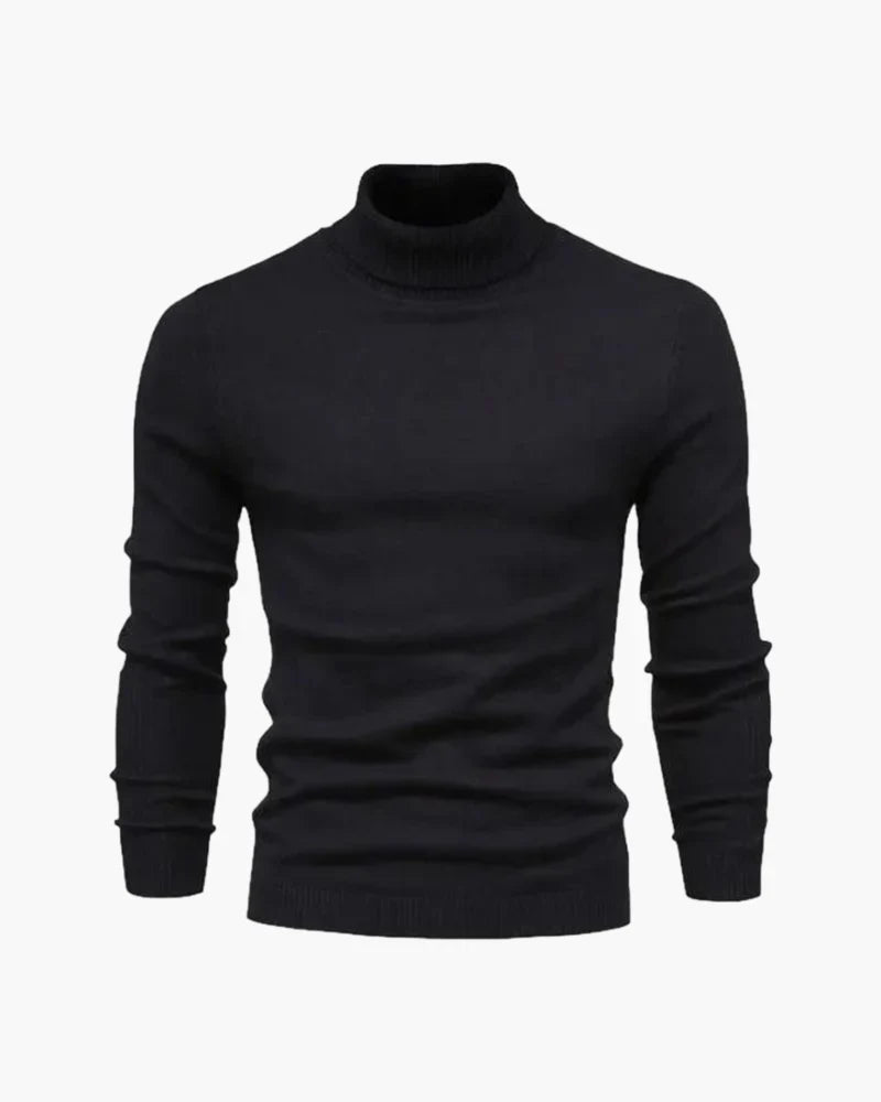 Men's long-sleeve ribbed turtleneck jumper in multiple colours
