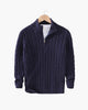 Men's cable knit quarter zip sweater with stand collar