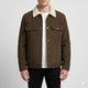 Men's corduroy jacket with textured collar, snap fastening and flap pockets