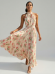 Aurelle | Halter Neck Floral Midi Dress for Women - Image 1