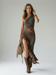 Zalia | Quiet Drape Midi Dress for Women - Image 1