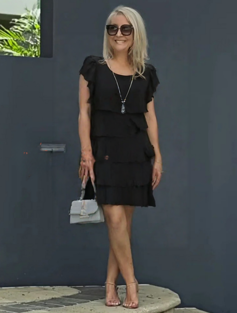 Karen | Women’s Short Sleeve Layered Midi Dress - Image 7
