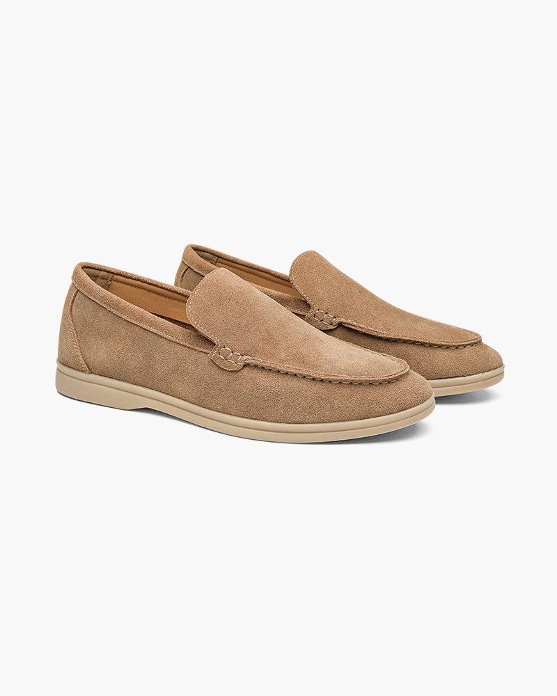 Unisex slip-on loafers with penny strap detail and flat soles