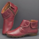 Women's ankle boots with round toe, side zip and low sole