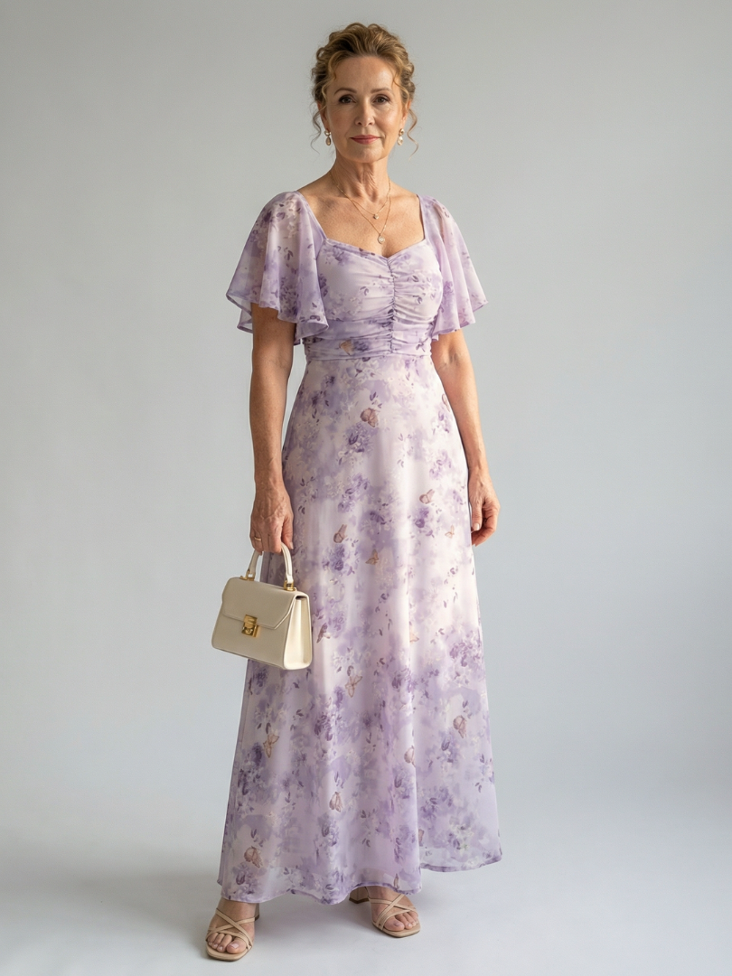 Vaelis | Flutter Sleeve Midi Dress for Women - Image 1