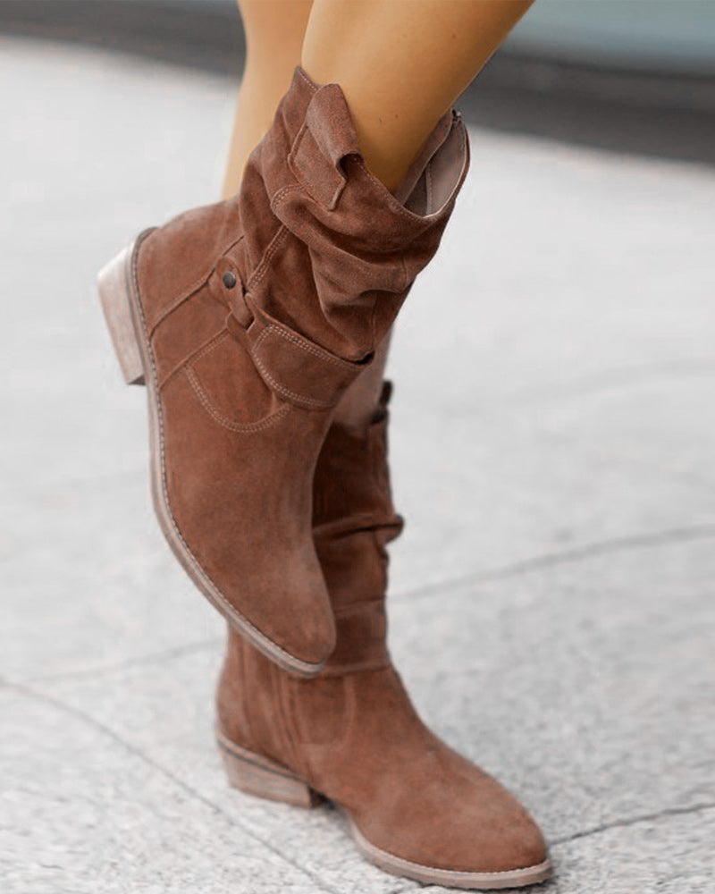 Women's ankle boots with wrap straps and low heels