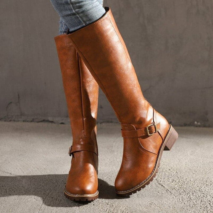 Elizabeth | Classic Buckle Knee-High Boots for Women - Image 1