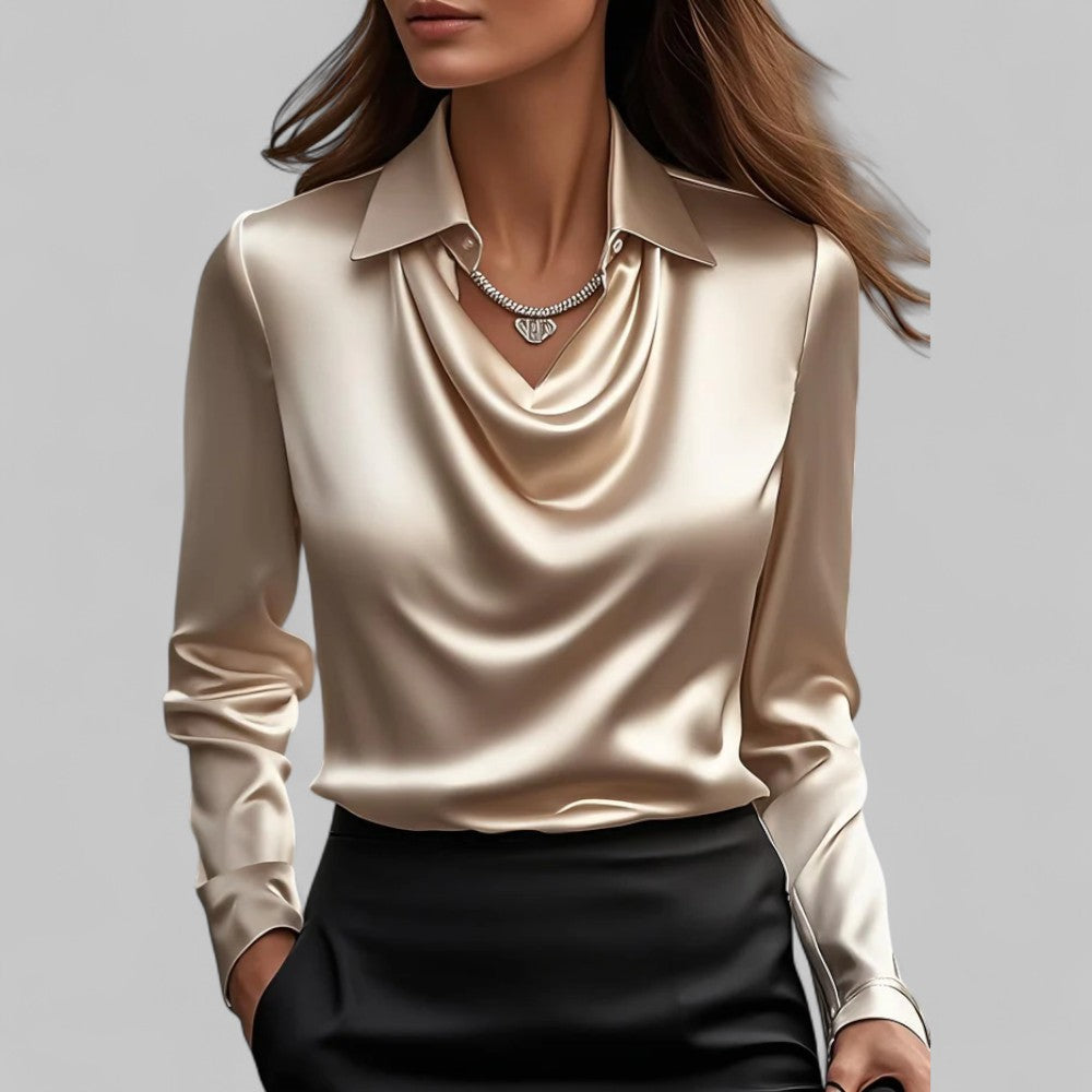 Scarlett | Women’s Elegant Long Sleeve Satin Blouse - Image 10