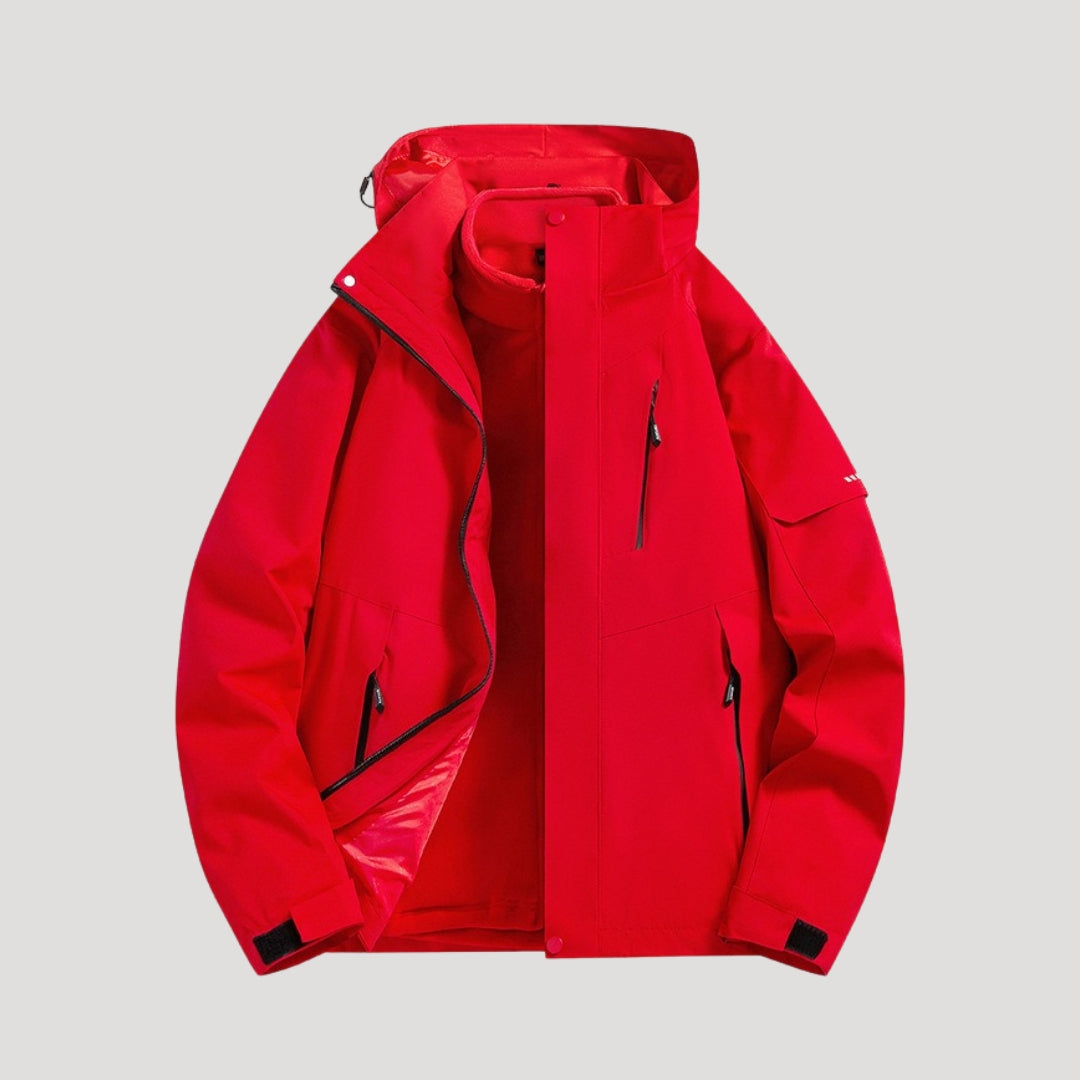 Women's hooded windbreaker jacket with zipped pockets