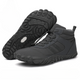 High-top lace-up barefoot boots with rounded toes and textured flat soles
