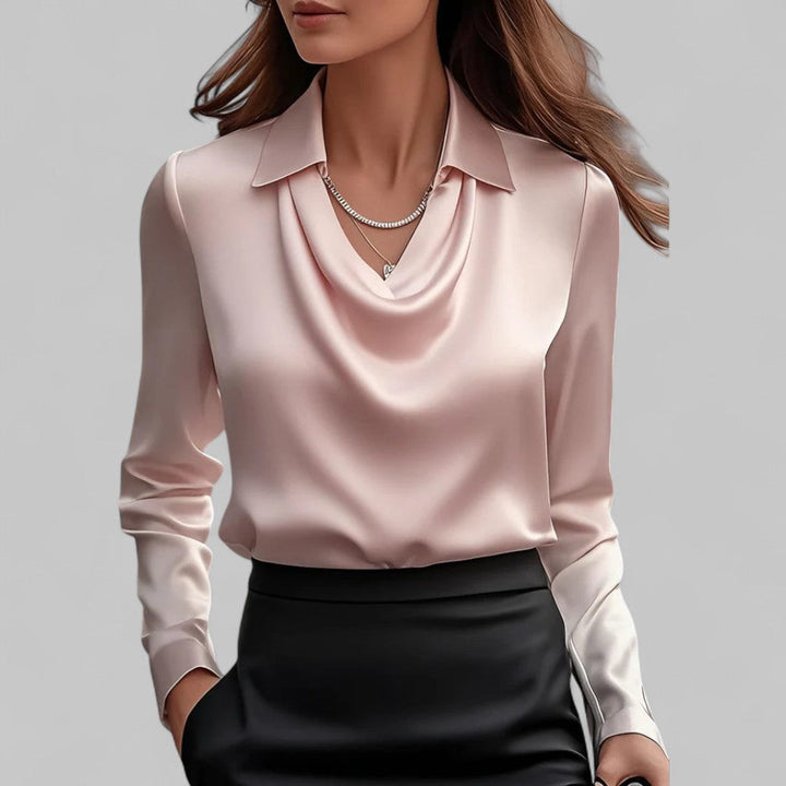 Scarlett | Women’s Elegant Long Sleeve Satin Blouse - Image 3