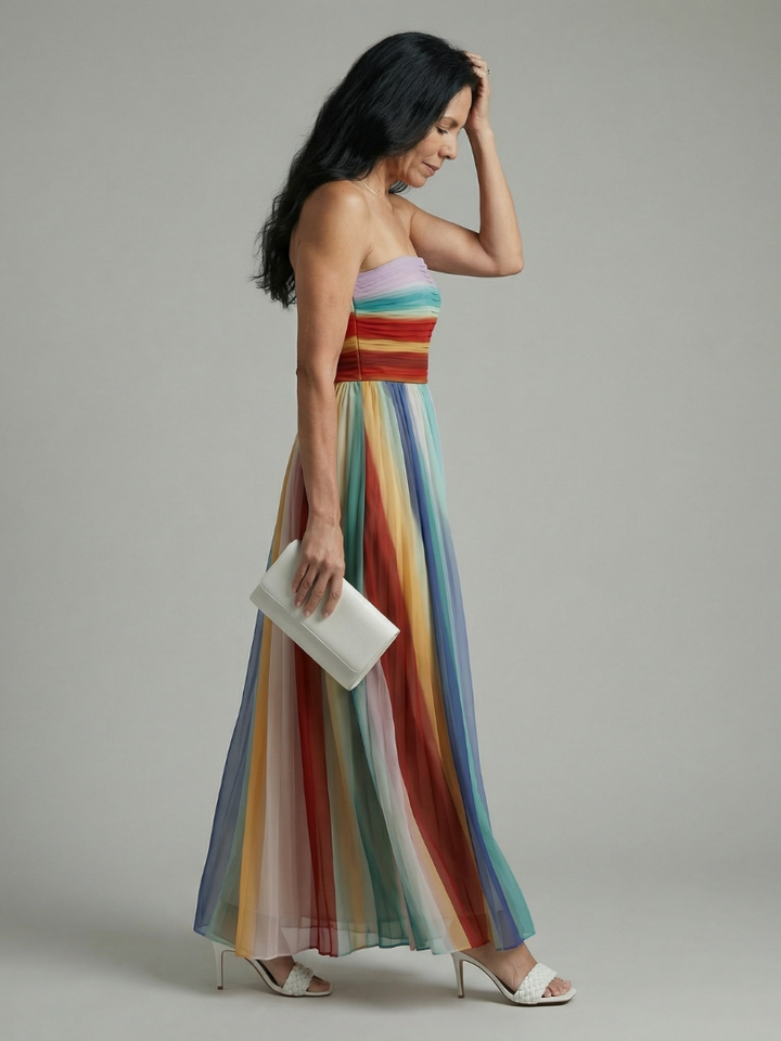 Serene | Light Stripe Maxi Dress for Women - Image 2
