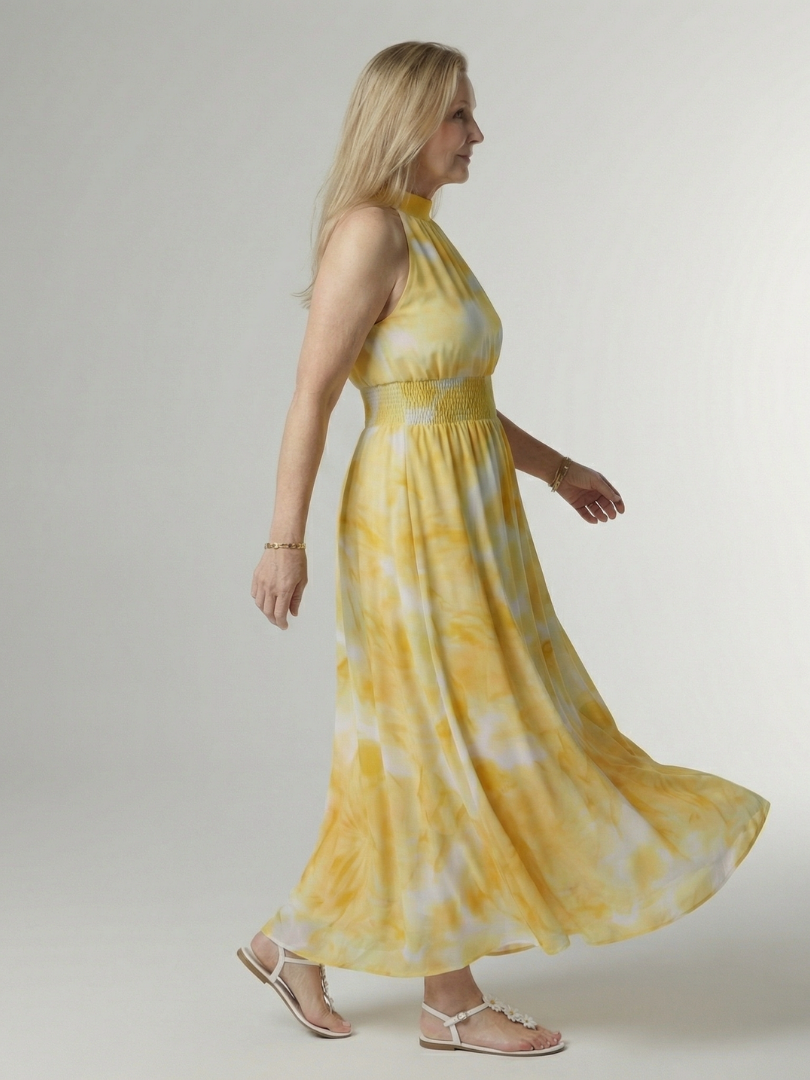 Sylin | Gathered Halter Midi Dress for Women - Image 2