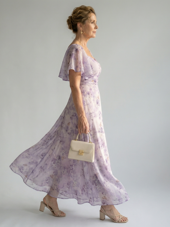 Vaelis | Flutter Sleeve Midi Dress for Women - Image 2