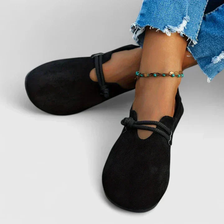 Unisex Moccasin Slippers, Rope Trim Beige, Black