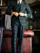 Men's 3-Piece Plaid Wedding Suit in dark green
