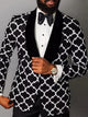Men's Check Party Suit in black