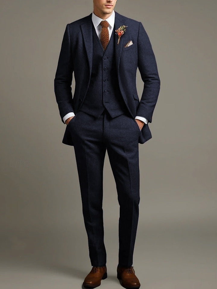 Men's 3-Piece Tweed Wedding Suit