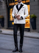 Men's 2-Piece Colour Block Wedding Tuxedo in white