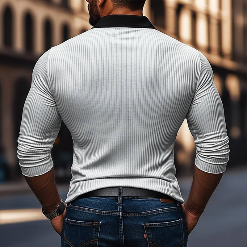 Ivan | Men's Knit Long Sleeve Polo Shirt