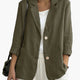 Women's blazer with notched lapels, button front and patch pockets