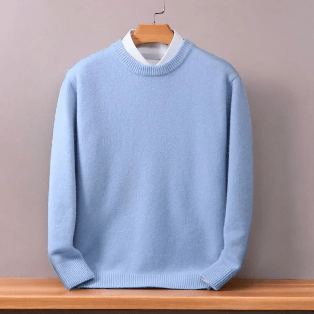 Men's oversized crew neck jumper with long sleeves and ribbed trims