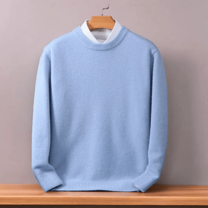 Men's oversized crew neck jumper with long sleeves and ribbed trims
