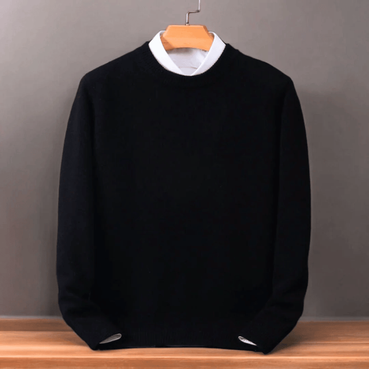 Men's oversized crew neck jumper with long sleeves and ribbed trims