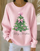 Women's long-sleeve Christmas sweatshirt with a Christmas tree and bow graphic