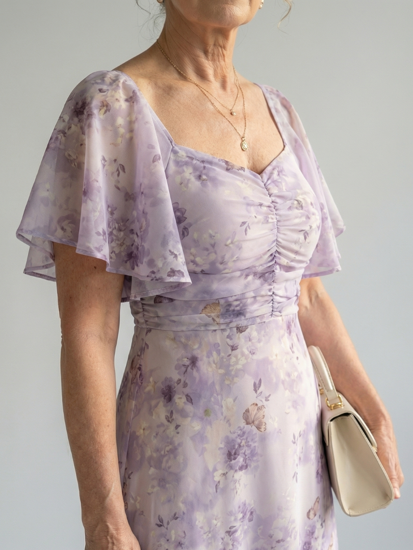 Vaelis | Flutter Sleeve Midi Dress for Women - Image 3