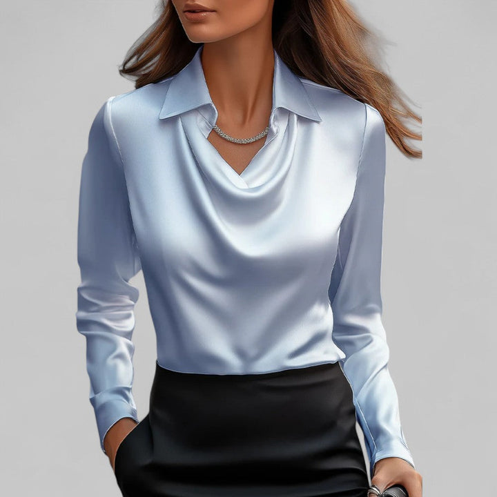 Scarlett | Women’s Elegant Long Sleeve Satin Blouse - Image 6