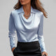 Scarlett | Women’s Elegant Long Sleeve Satin Blouse - Image 6