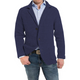 Men's textured button jacket with notch lapels and front patch pockets