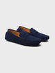Plain boat loafers with moc toe stitching and flat soles