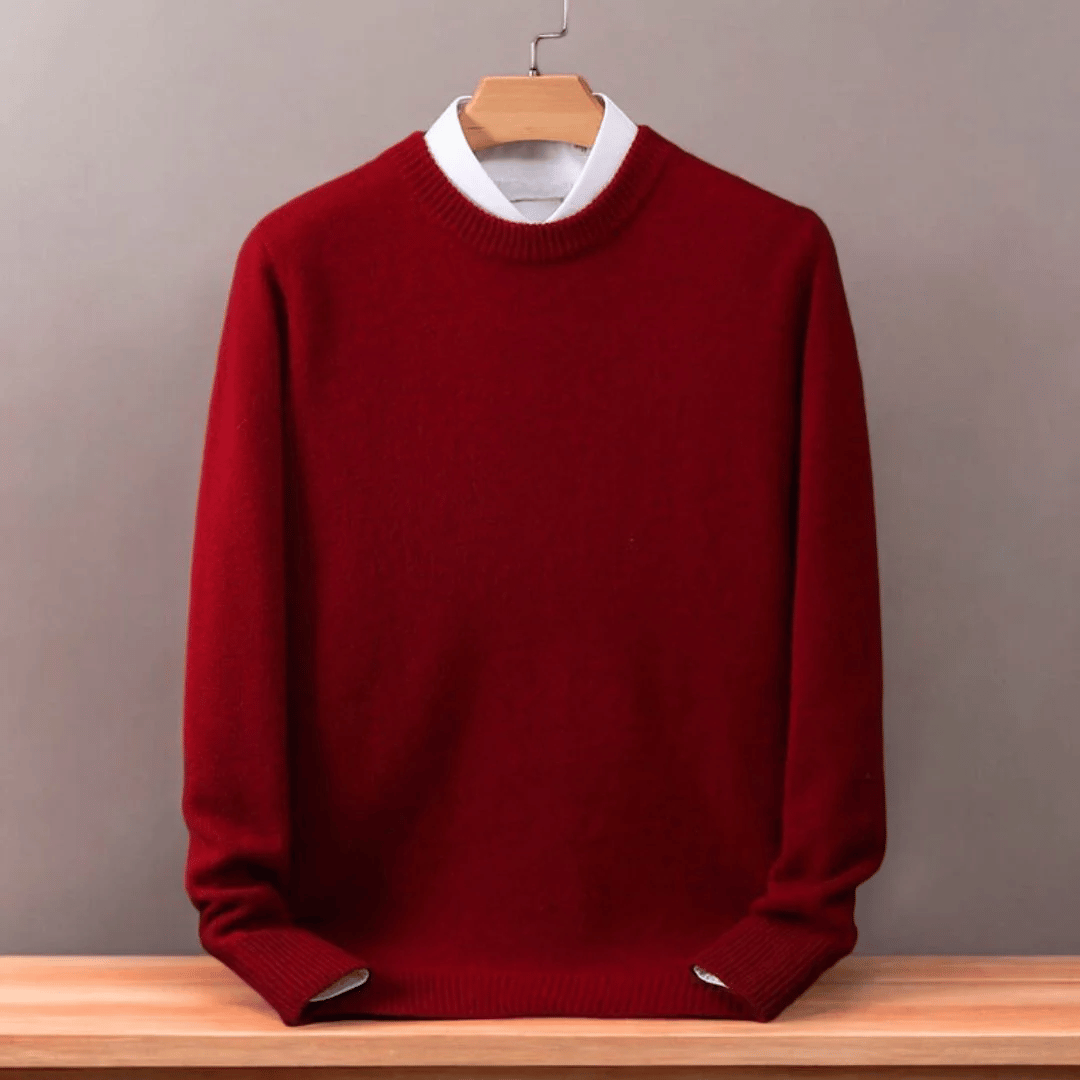 Men's oversized crew neck jumper with long sleeves and ribbed trims