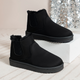 Women's winter ankle boots with faux fur lining and elastic side panels