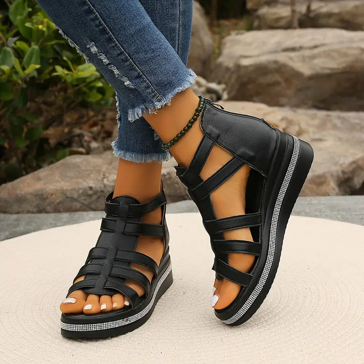 Hannah | Comfort Sandals with Rhinestone Decoration - Image 2
